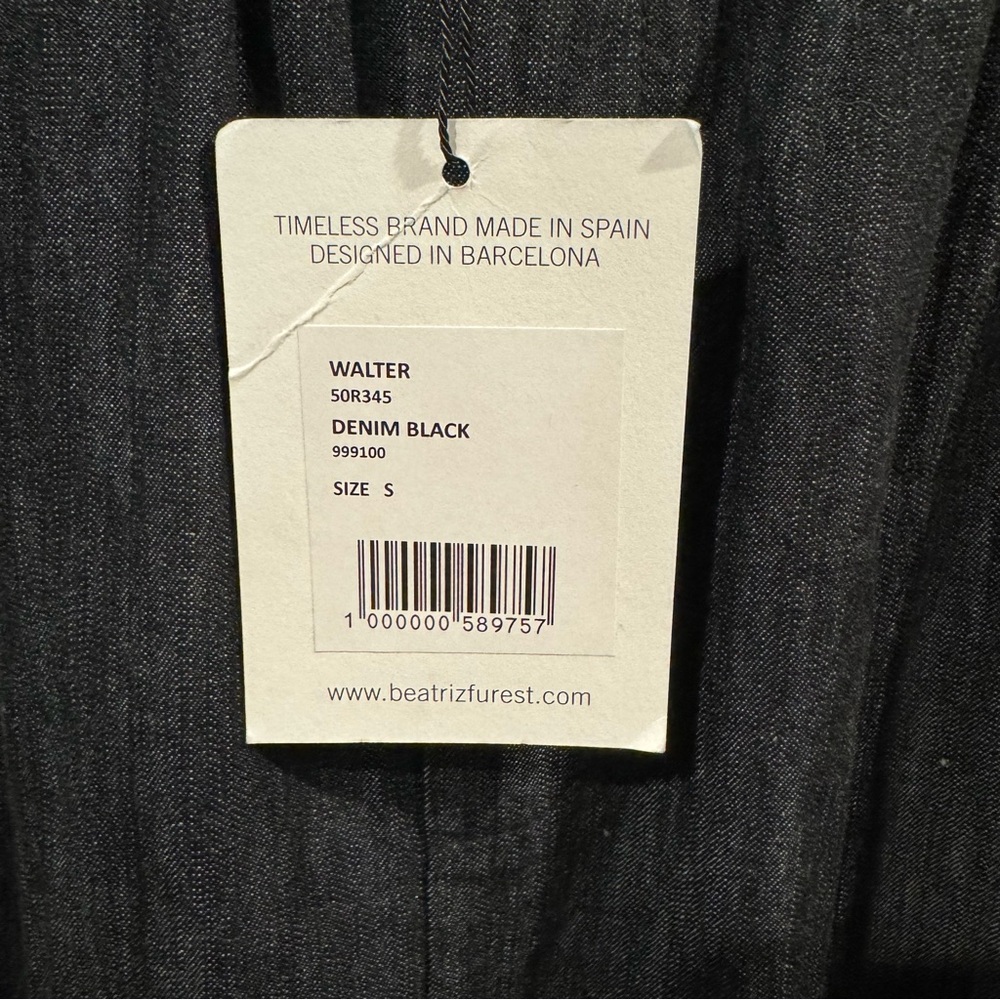 NWT Beatriz Furest Walter Denim Black Wide-Leg Trousers made in Spain - Picture 8 of 13
